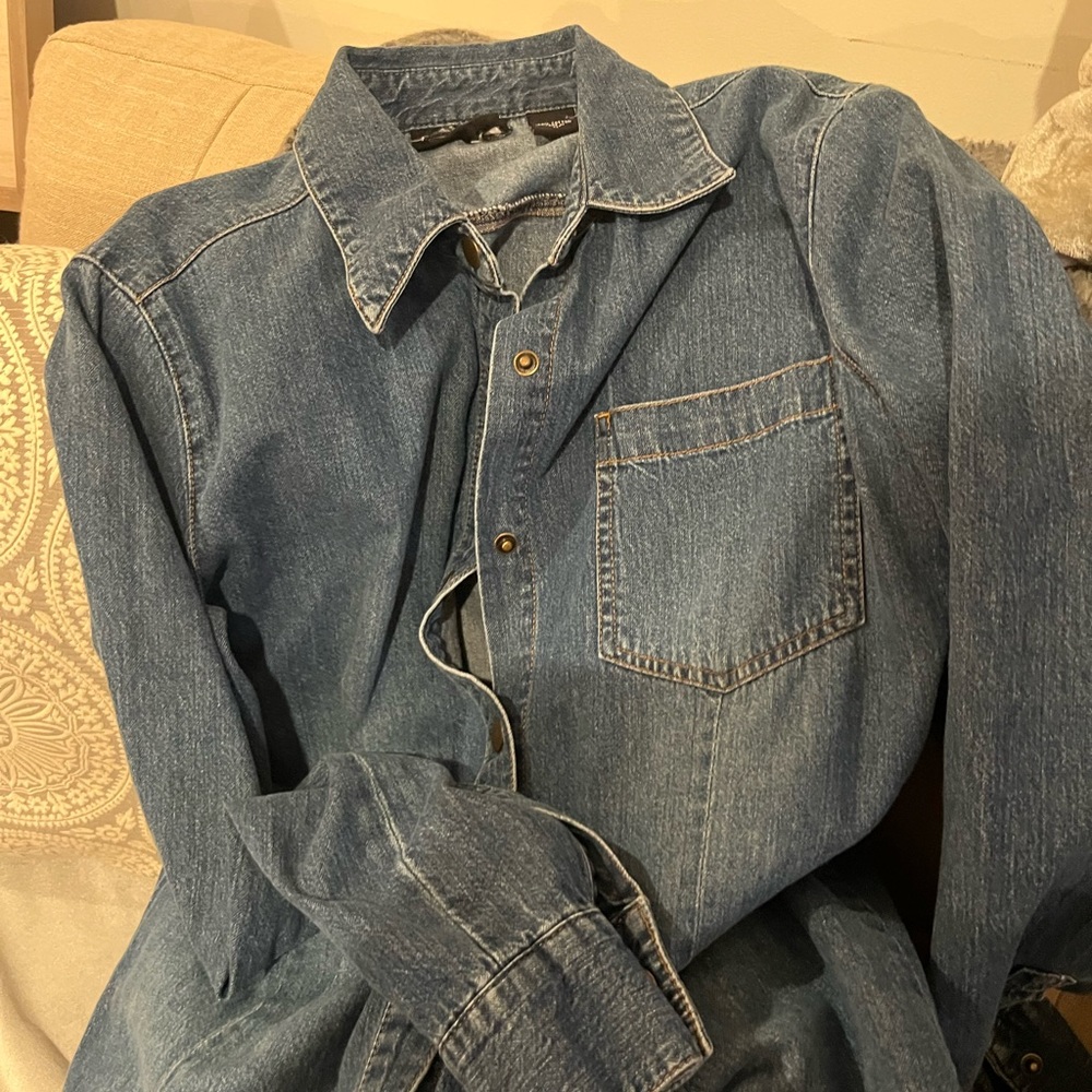 Womens snap front Jean Dress, size large